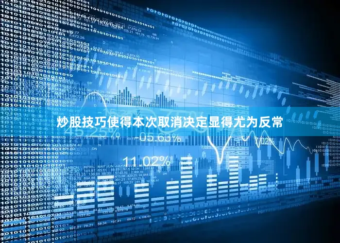 炒股技巧使得本次取消决定显得尤为反常